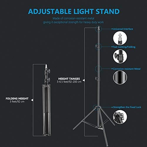 Neewer 2-Pack 2.4G LED Video Light with 2M Stand Bi-color 600 SMD CRI 96+ LED Panel/Barndoor/LCD Display Video Lighting Kit for Photo Studio Photography, Ball Head/Remote/Battery/Charger/Case Included