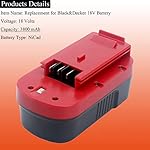 Lasica 2-Pack 3.8Ah 18V NiCad Battery Replacement for Black and Decker 18-Volt HPB18 Battery 244760-00 HPB18-OPE A1718…