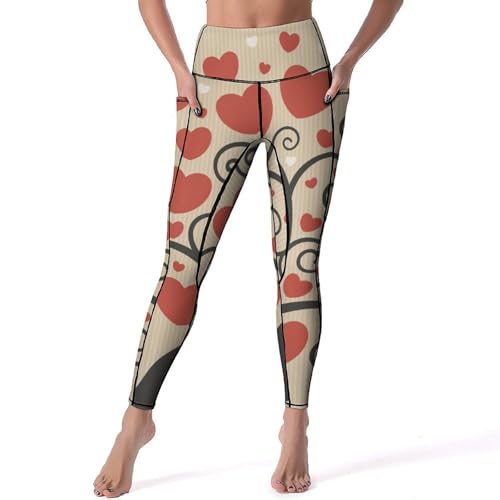 Leggings pour fitness Arbre d'amour stretch et opaque