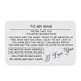 to My Man Wallet Insert Card Valentines Day Gifts for Boyfriend Him Birthday Husband Anniversary for...