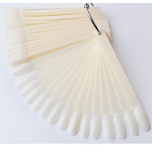 Lot de 50 cartes d'affichage pour ongles en forme d'éventail, palette de vernis à ongles à tête ronde, outils d'entraînement pour ongles