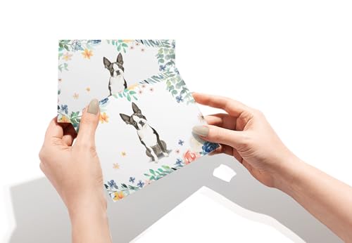 Image of Twigs Paper Boston Terrier Thank You Cards, 12 Dog Stationery Note Cards