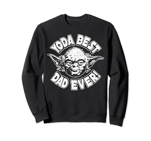 Sweatshirt Star Wars Yoda Best Dad imprimé gris pour homme coupe droite classique