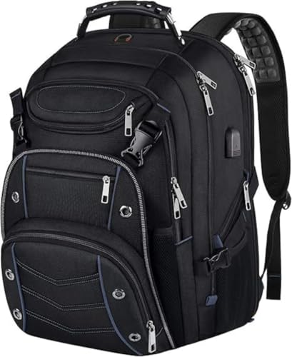 [JoyeeLii] 男女兼用 60L 特大ゲーミングノートパソコンバックバッグ 18.4 ノートパソコン用バックパック USB充電ポート付き TSAフレンドリー フライト承認 RFID盗難防止ポケット 高耐久パック (B)