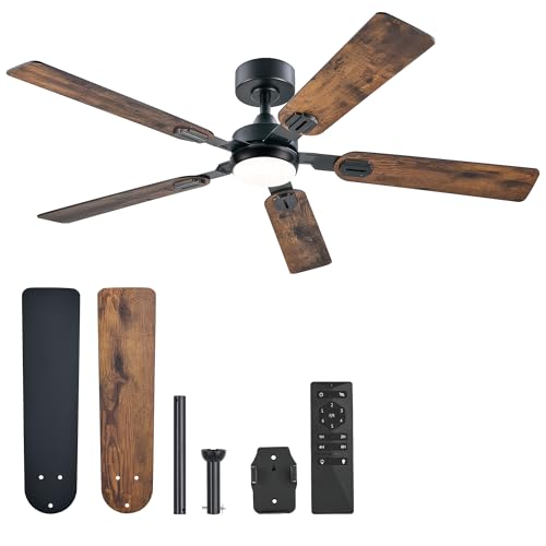 VONLUCE 132 CM Ventilatori da Soffitto con Luci e Telecomando Ventilatore da Soffitto con 5 Pale a...