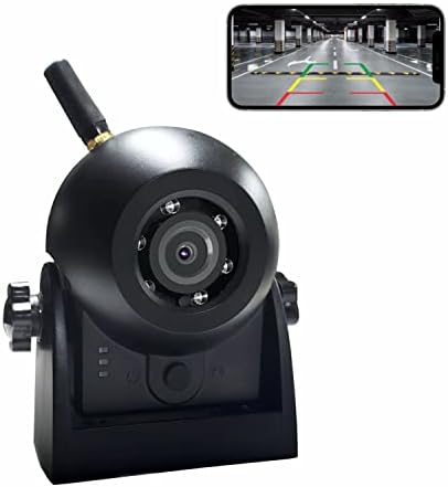 MHCABSR 720P WiFi Bakcup Camera-Wireless Magnetic Reversing Camera with Rechargeable Battery, for Hitching Gooseneck Horse/Fifth Wheels Camper/RV/Trailer/Truck/Minivan, IP68 Waterproof