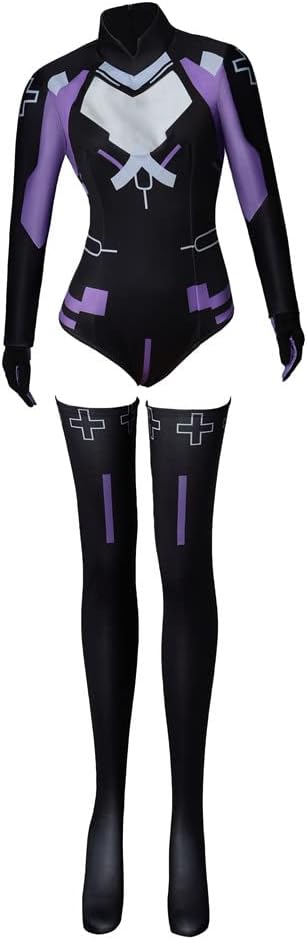 CosplayDiy Hyperdimension Neptunia Cosplay Black Heart Noire Costume Bodysuit Womens Sexy Jumsuit Outfit