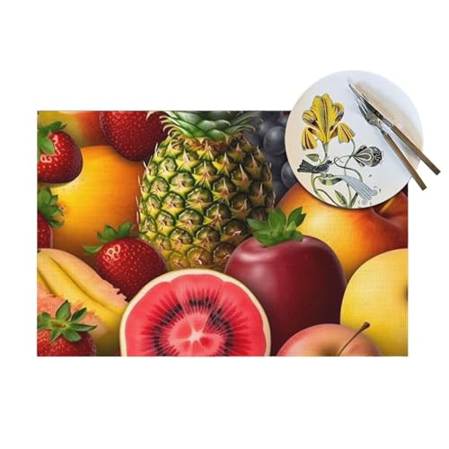 Set de table extérieur et intérieur lot de 4 pour repas d'été colorés - 8