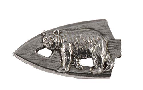 Antique Pewter Broadhead with Black Bear Pin A083