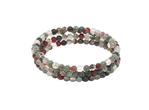 Preisvergleich Produktbild rainbow safety Natürlicher Edelstein Mehrstrang Armband Echter Natursteine Amazonit Amethyst Jaspis Lava Schmuck BW (Afrikanischer Blut Jaspis)
