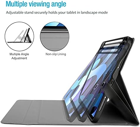 ProCase US-English Keyboard Case for iPad Air 5 Gen 2022/4 generacji 10,9 cala 2020 (QWERTY-US Layout), Slim Lightweight Smart Cover z magnetycznie wykrywaną bezprzewodową klawiaturą czarny