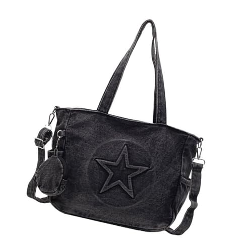 Sac à main en denim tendance pour femme avec bandoulière réglable et poignée
