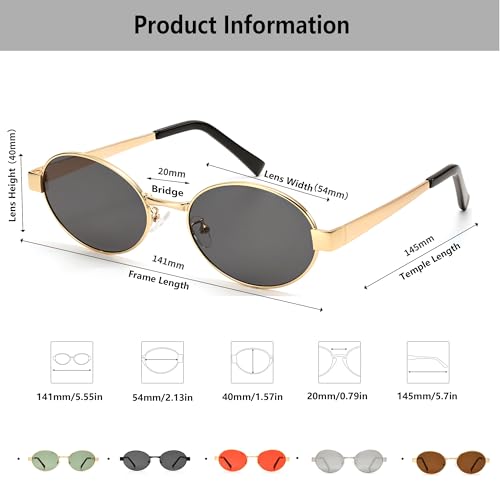 Retro Oval Sunglasses for Women Men Shade UV400 Protection Trendy Style4