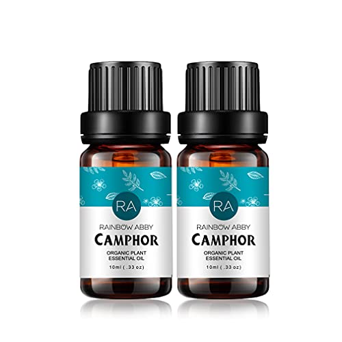 RAINBOW ABBY 2-Pack Camphor Essential Oils, 100% Pure, Undiluted, Therapeutic Grade - 2x10 mL