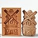 Foremka do wykrawania ciasteczek drewniana rzeźbiona forma do wytłaczania piernikowego DIY foremki do ciastek do dekorowania ciast deserów czekolady cukru rzemiosło (kolor: młynk)