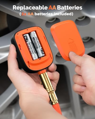 ETENWOLF T600 Digital Tire Pressure Gauge 250 PSI with Rubber Hose, Orange - 5