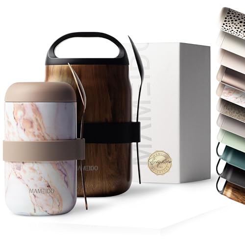 MAMEIDO Thermobehälter für Essen 500 ml (Pearl Marble) – Ansicht 1