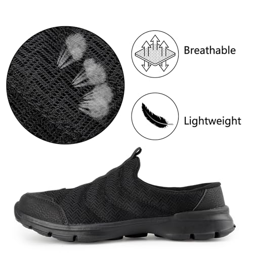 Slip-On Mules for Women & Men | Lightweight Breathable Walking Shoes | Open Back Sneakers & House Slippers | Comfortable Closed-Toe Clogs | Indoor/Outdoor Casual Shoes3