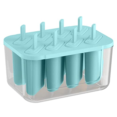Qmisify Moldes para paletas | paletas liberación fácil 8 cavidades | Caja Hielo casera Reutilizable para Helado, Cake PoVerano, Cakesicles