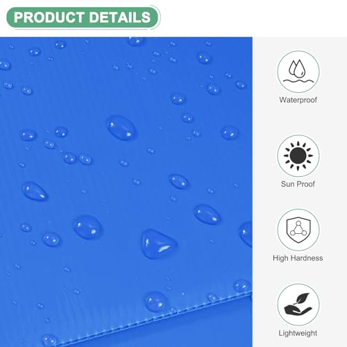 Image of M METERXITY 2-Pack Corrugated Plastic Sheets, 12 Inch x 16 Inch Waterproof Blank Corrugated Poster Board Yard Signs for Garage Sale /Office /Classroom /Party /Lawn Sign Road [4mm Thick, Blue]