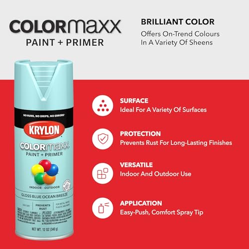 Image of Krylon K05506007 COLORmaxx Spray Paint, Aerosol, Blue Ocean Breeze
