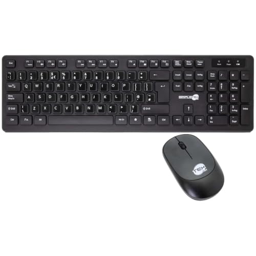 Kit souris et clavier sans fil SIMPLETEK MK-03B noir standard AZERTY