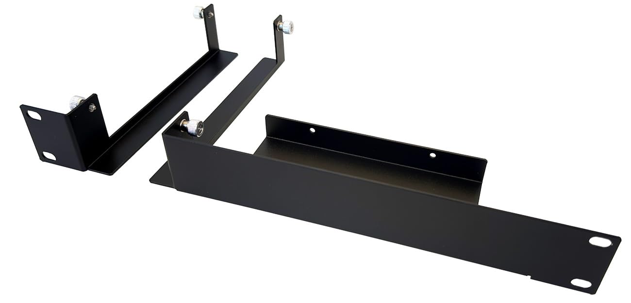 Zestaw montażowy do stojaka 19" do Turris Omnia NG - NGW, 1U, czarny metalowy wspornik z uchwytem zasilacza