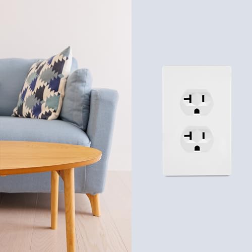 Placa de pared sin tornillos Bates pack de 6 cubiertas de toma de corriente blancas para enchufe 8