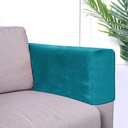 BESPORTBLE Sofa Armrest Cover 2pcs Velvet Soft Sofa Arm Slipcovers Elastic Armrest Protectors Removable Arm Covers - Image 2