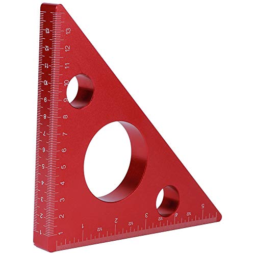 Regla triangular de 5 pulgadas para evitar errores de corte con aleación de aluminio grabada 2