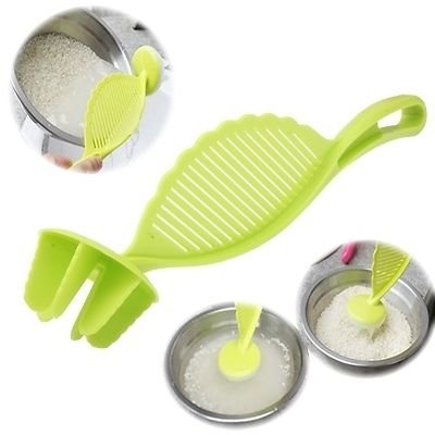 Mezon's Set of 3 Pcs Multifunctional Spoon Rice Washer Filter Strainer Colanders Scoop Kitchen Device