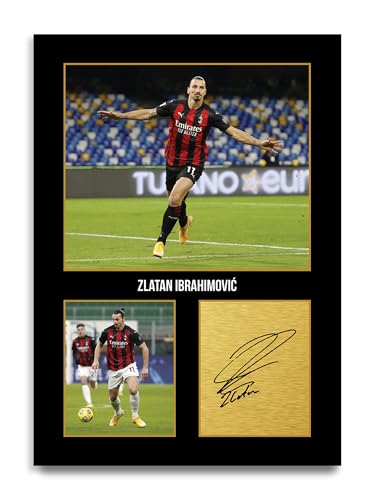HWC Trading Zlatan Ibrahimovic AC Milan Gifts Printed Signed Autograph Picture for Football Fans and Supporters (ID-004341) - A4 Print Only
