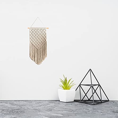 ecofynd Cotton Boho Bohemian Nordic Woven Wall Hanging Tapestry Hippie Beautiful Geometric Art (W006, Beige, Medium, Abstract)