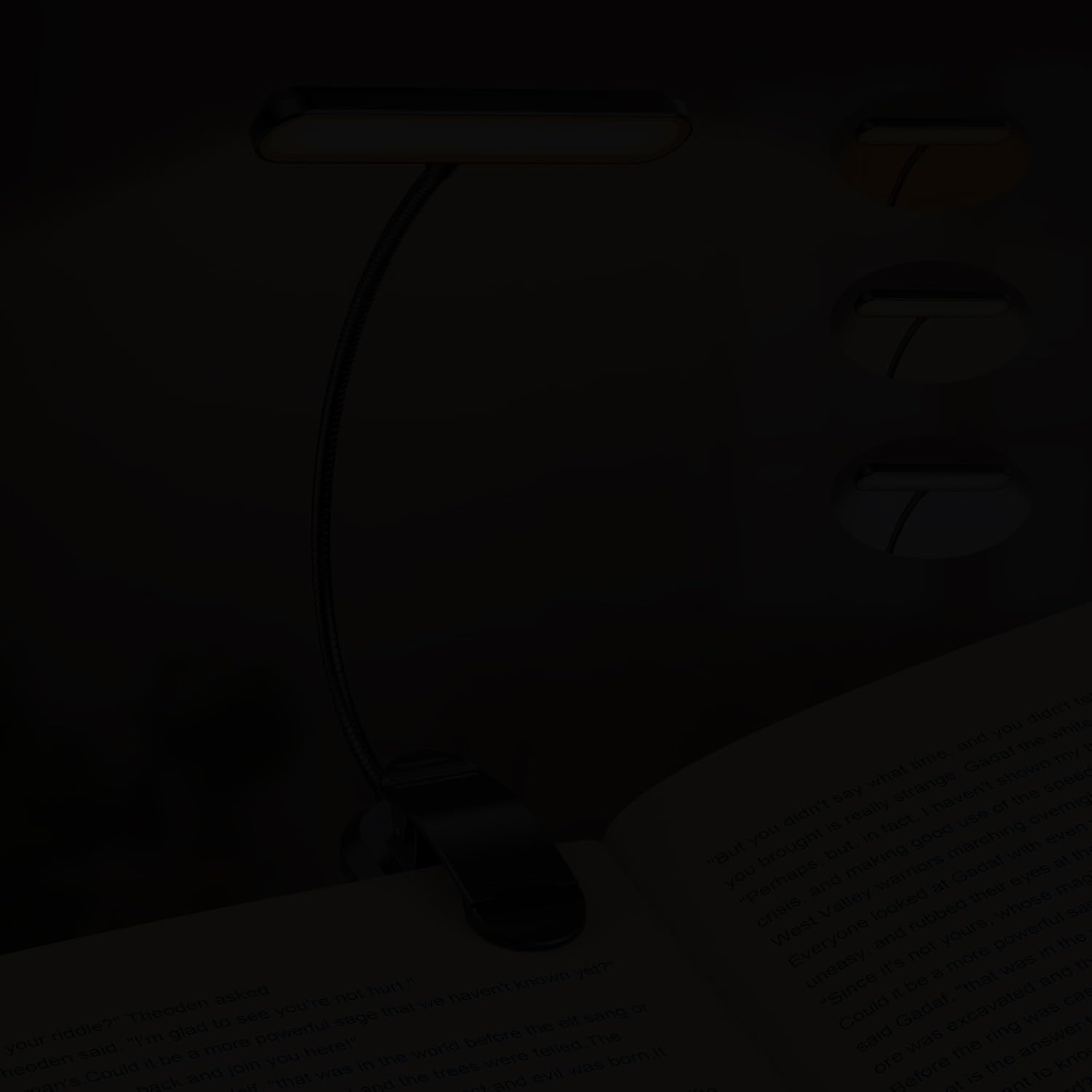 karidi Led Leselampe Buch mit Klemme Akku (Dunkelschwarz)