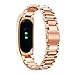 PINHEN Kompatibel für Xiaomi Mi Band 6 Armband Metall - Edelstahl Metall Armband Ersatz für Xiaomi Mi Band 6/5/4/3 Smart MiBand Zubehör mit Metallrahmen (Roségold)