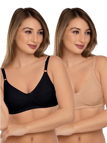 Image of Daisy DEE Women's Cotton Seamed Non-Wired Regular Straps Full Coverage Non-Padded Bra - NSHTL