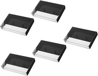 Black 5pcs Plastic Cassette Tape Storage Box Xmas for Crystals