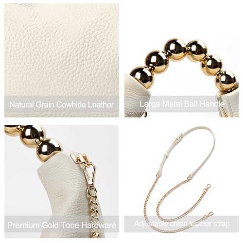 Image of DORIS&JACKY Small Top Handle Clutch Purse for Women, Designer Evening Bag With Pearl Tote Handle and Chain Strap