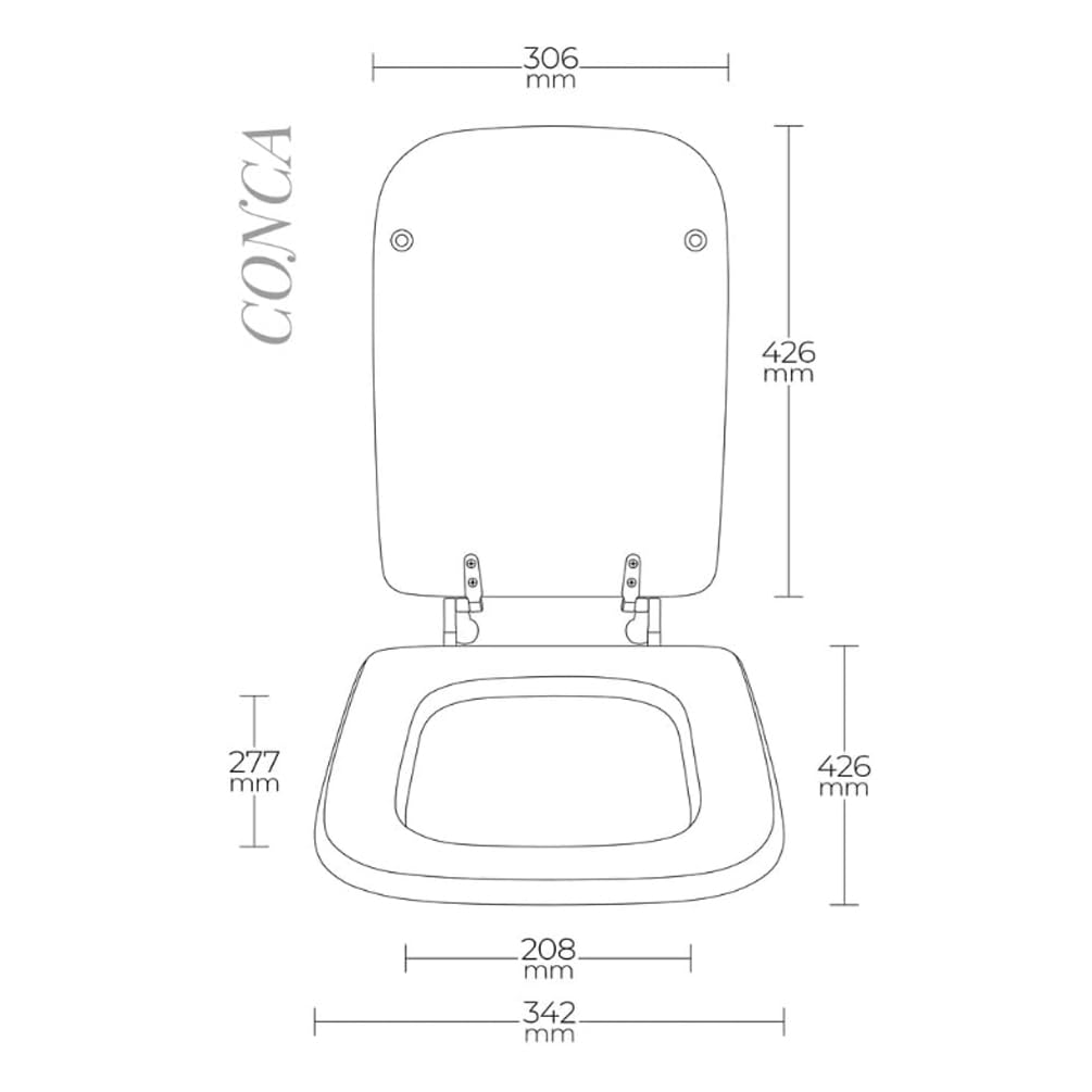 "Made in Italy" Sedile Copriwater Compatibile per Conca Ideal Standard, Colore Bianco