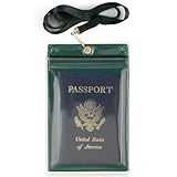 StoreSMART Sport - Zipper Passport Holder with Lanyard - Clear Plastic Front & Green Plastic Back - SPCR1596ZIPS-GR-1