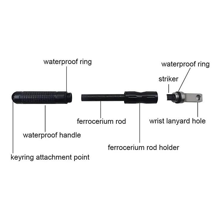 Flint Fire Starter (2) Outdoor Waterproof Ferrocerium Rod, 4