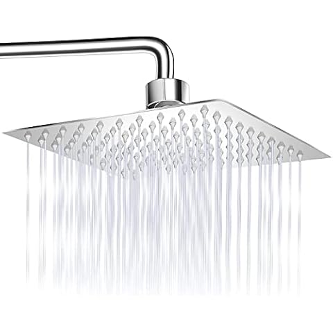 Welan Regenduschkopf, Hochdruck Duschkopf, 10 Zoll Edelstahl Quadratischer Duschkopf Cover