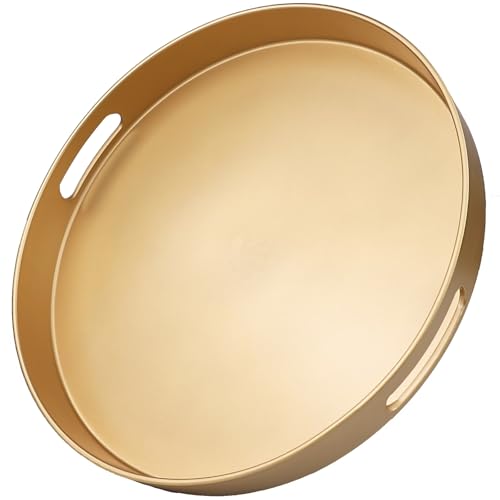 Best Round Gold Tray for Coffee Table: Stylish Serving & Decor Ideas 6 Omuriko Gold Round Decorative Tray with Handles, 13