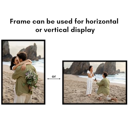 Image of Americanflat 20x30 Poster Frame with Polished Plexiglass - Streamline Collection - Thin Border Picture Frame for Wall Display - Hanging Hardware Included - Black