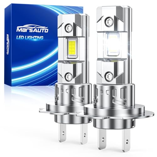 Image of Marsauto H7 LED Bulbs, 40,000LM 9X Brighter, Pack of 2 | 1:1 Mini Design, 6500K White H7 Fog Lights, 10-Year Extended Lifespan, No Flicker, Tail Light Assemblies