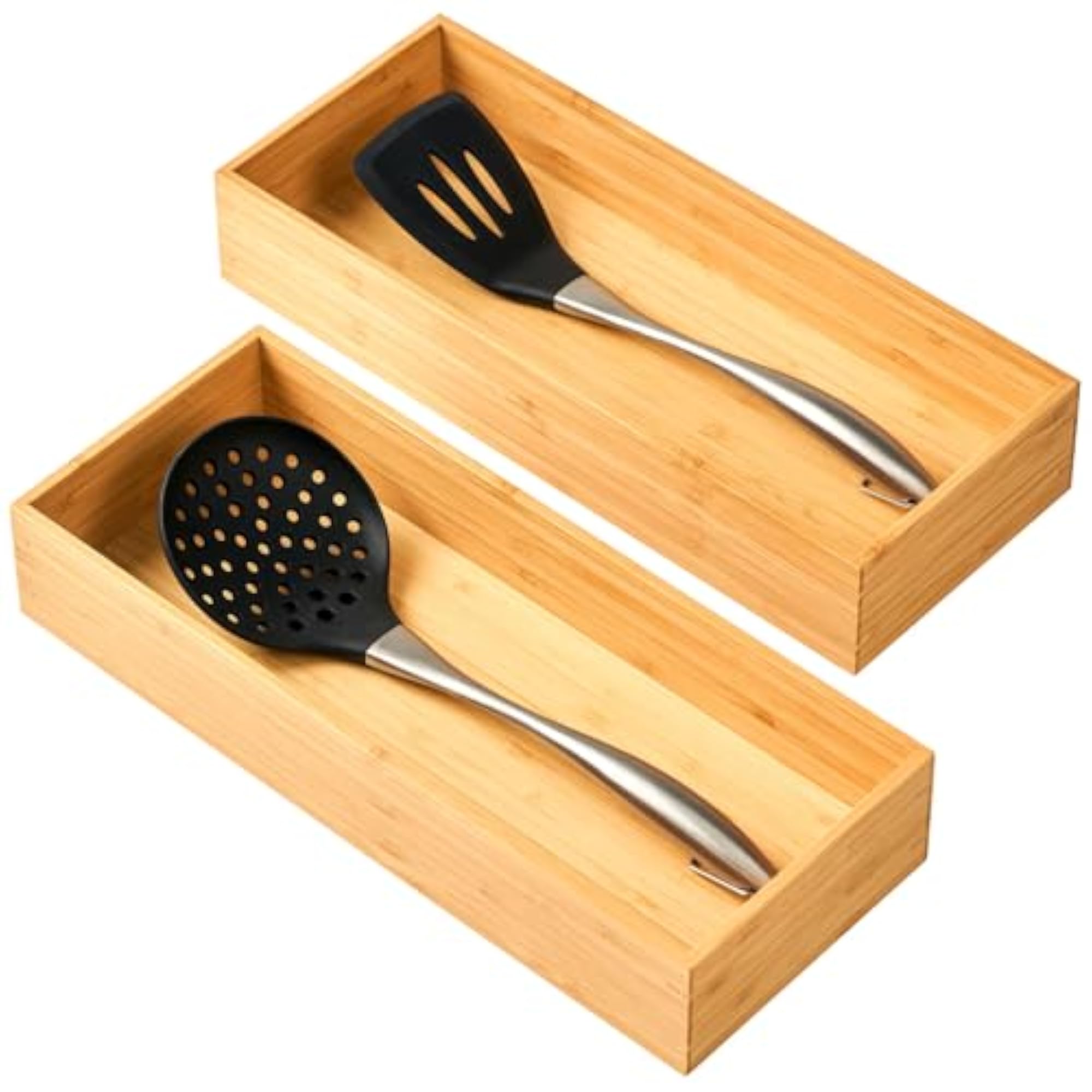 Bamboo Kitchen Utensils Organizer and Drawer Divider