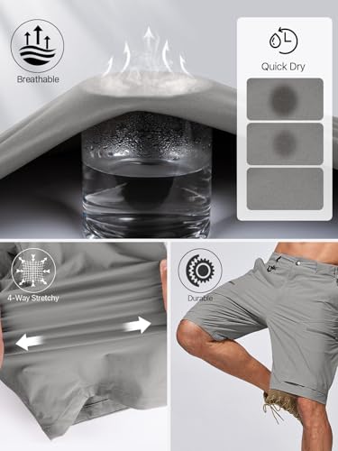 FREE SOLDIER Men's Cargo Hiking Shorts with Belt Lightweight Quick Dry Tactical Shorts with Pockets for Casual Work Golf3