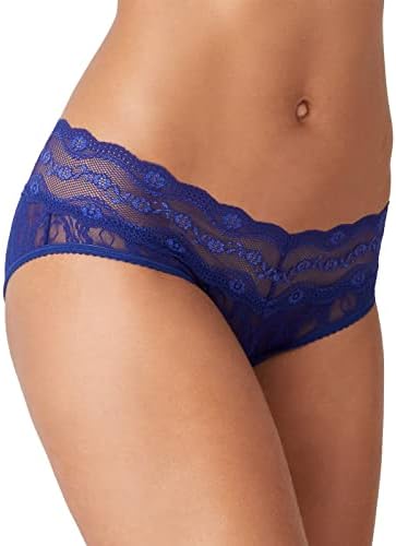 b.tempt'd by Wacoal Women's Lace Kiss Hipster Panty, Beacon Blue, Large