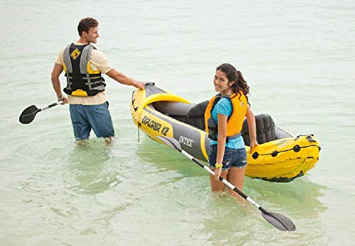 Intex Explorer K2 Yellow 2 Person Inflatable Kayak With Oars & Air Pump (2 Pack) #TOP6