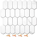 Vamos Tile Long Hexagon Peel and Stick Backsplash Tile - 10 Sheets Stick on Backsplash for Kitchen and Bathroom 12.4 x 12 Inch White Marble Look PVC Self Adhesive Mosaic Wall Tiles